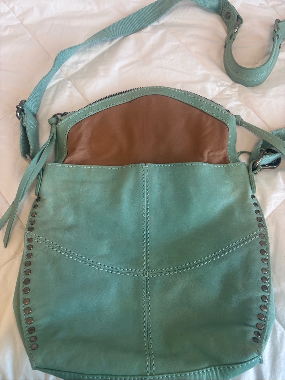 The Sak Mint Green Leather Crossbody with Tassel and Stud Accents - Picture 15 of 16